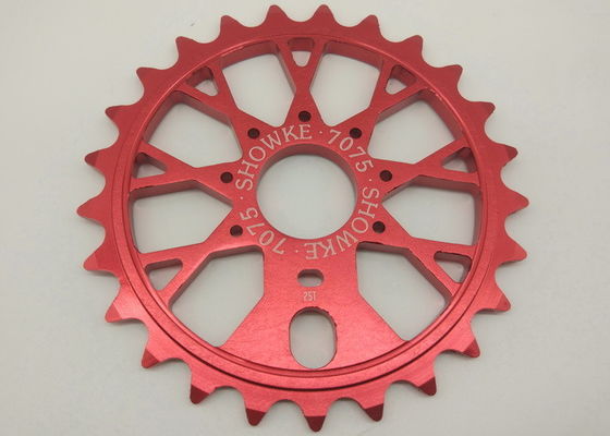 Πολυ κράμα 7075 CNC αλυσσοτροχών μερών 25T ποδηλάτων ελεύθερης κολύμβησης χρωμάτων BMX που γίνεται