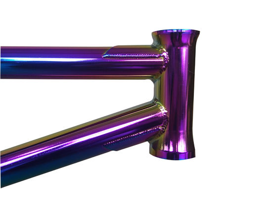 20 ίντσας BMX ποδηλάτων ουράνιων τόξων πλαισίων τοπ σωλήνας 20,75 " RC 336mm crmo πετρελαίου λείος πλήρης ενσωματωμένο επικεφαλής μετακινούμενο φρένο TubeMid BB